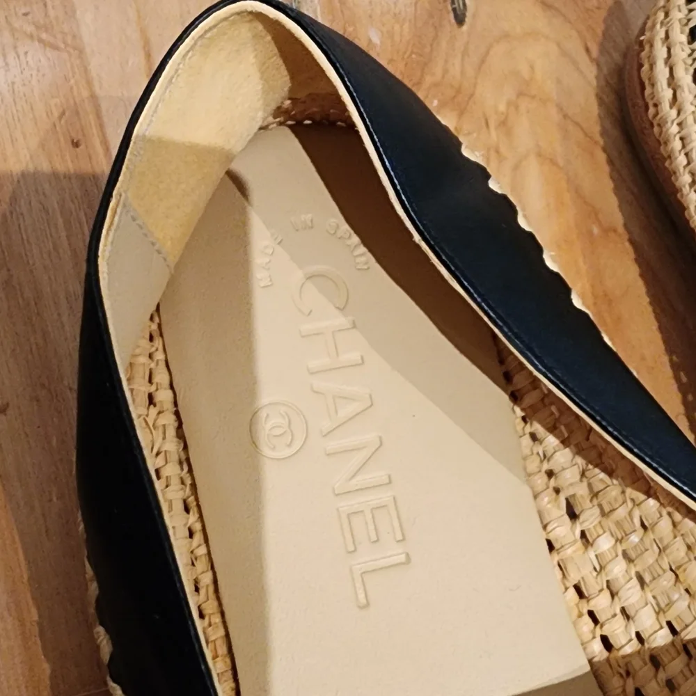 Chanel Black and Tan Espadrilles - Picture 2 of 5